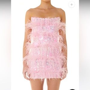 NWT Eliya The Label Tiffany Dress Barbie Pink Sequin Size M